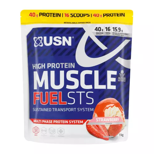 USN Muscle Fuel STS High Protein Sport Shake Strawberry 1kg