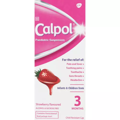 Calpol Paediatric Suspension Strawberry 100ml Calpol Paediatric Suspension Strawberry 100ml