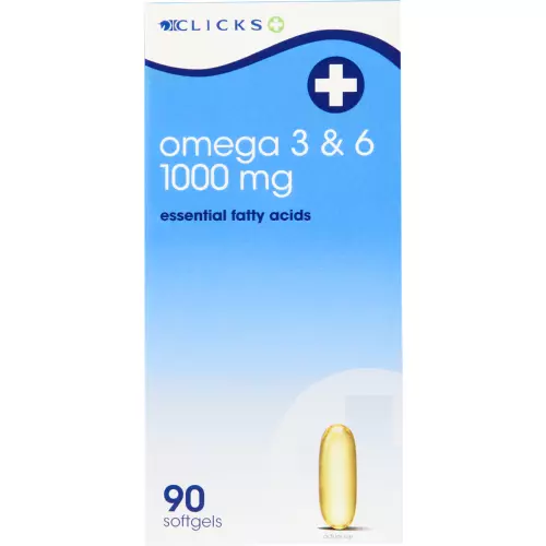 Clicks Omega 3 & 6 1000mg 90 Softgel Capsules Clicks Omega 3 & 6 1000mg 90 Softgel Capsules