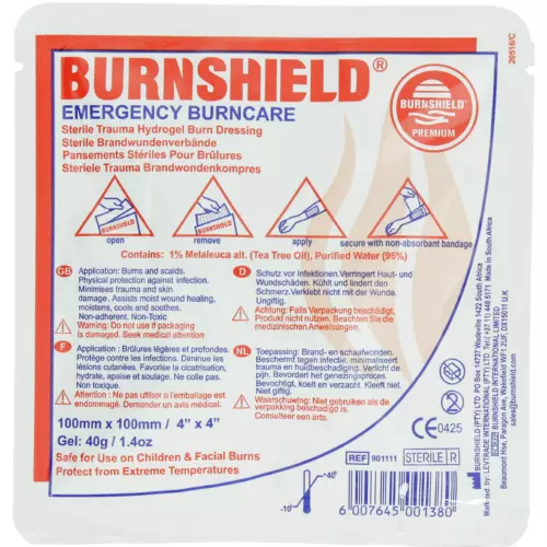 Burnshield Emergency Burncare Gel Dressing 100mm x 100mm 40g Burnshield Emergency Burncare Gel Dressing 100mm x 100mm 40g