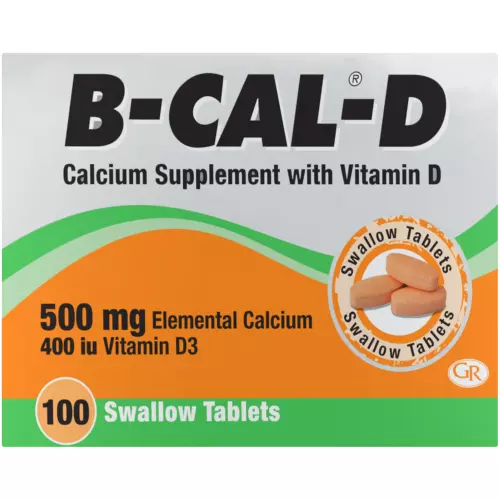 B-Cal Calcium Supplement with Vitamin D 100 Tablets