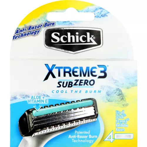 Schick Xtreme3 SubZero Replacement Cartridges 4 Pack