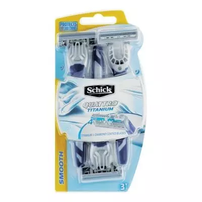 Schick Raz Disp Quattro 3's Men Schick Raz Disp Quattro 3's Men