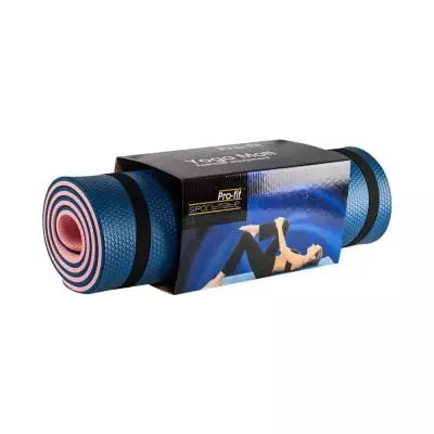 Living Fit Yoga Mat Double Thick Blue & Pink