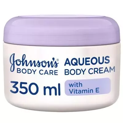 Johnson's Aqueous Body Cream Body Care 24 Hour Moisture Vitamin E 350ml
