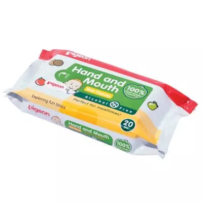 Pigeon Baby Hand & Mouth Wipes 2in1 20's Pigeon Baby Hand & Mouth Wipes 2in1 20's