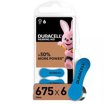 Duracell Hearing Aid Batteries 675 6's