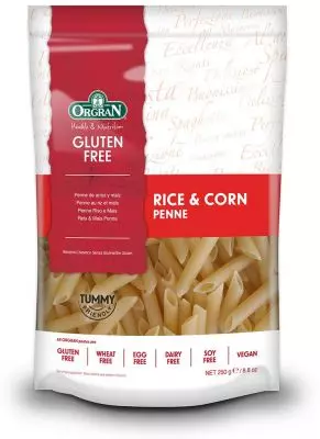 Orgran Pasta Penne Rice & Corn 250g