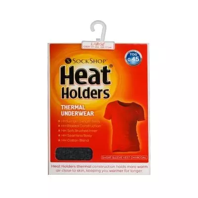 Heat Holders Short Sleeve Vest Charcoal