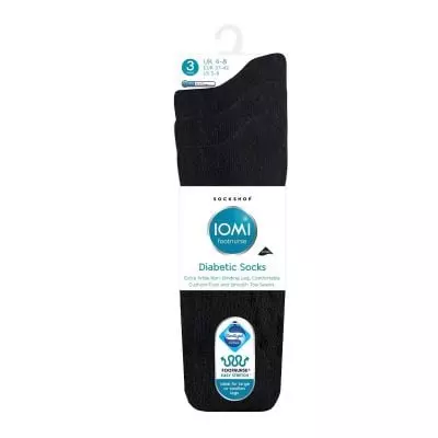 Iomi Footnurse Socks Diabetic Ladies Size 4-8 Black