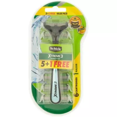 Schick Xtreme 3 Male Shaving Kit Subzero Razor + 6 Catridges