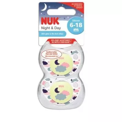 Nuk Soother Silicone Night & Day Girl Nuk Soother Silicone Night & Day Girl