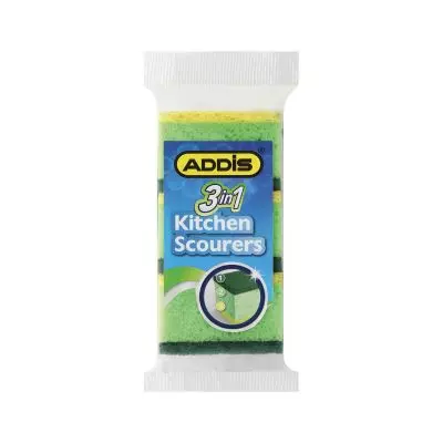 Addis 3 In 1 Kitchen Scourers 3 Pack Addis 3 In 1 Kitchen Scourers 3 Pack