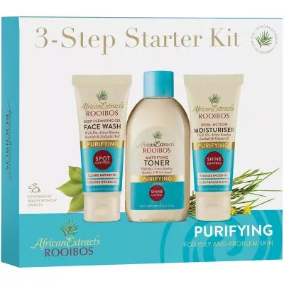 African Extracts Rooibos Purifying Starter Kit With Face Wash 20ml Plus Toner 60ml And Moisturiser 20ml