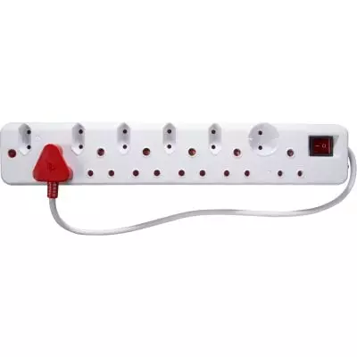 Ellies 12 Way Multi Plug With Medium Surge Protectio 6x16a/6x5a Max. 250v