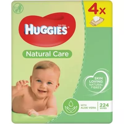 Huggies Baby Wipes 4 X 56's Natural Care