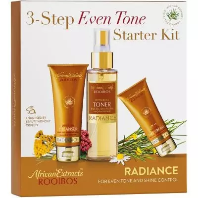 African Extracts Rooibos Radiance 3 Step Starter Kit With Detox Gel Cleanser 60ml Plus Botanical Toner 60ml & No Shine Day Cream African Extracts Rooibos Radiance 3 Step Starter Kit With Detox Gel Cleanser 60ml Plus Botanical Toner 60ml & No Shine Day Cream