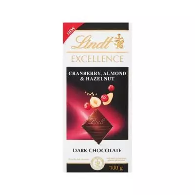 Lindt Excellence 100g Cranberry, Almond & Hazelnut