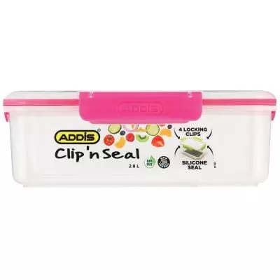 Addis Clip N Seal 2.8L Rectangular Is 100 Air-tight Liquid-tight And Bpa Free Which Means Food Stay Addis Clip N Seal 2.8L Rectangular Is 100 Air-tight Liquid-tight And Bpa Free Which Means Food Stay