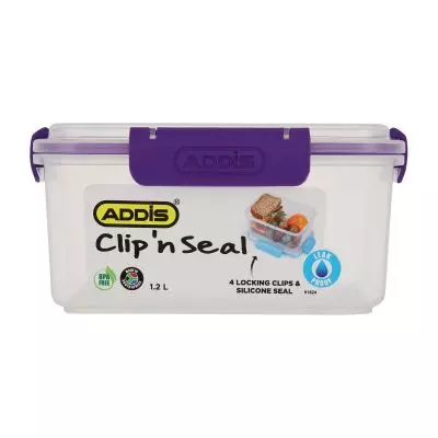 Addis Clip N Seal 1.2L Rectangular Is 100 Air-tight Liquid-tight Plus Bpa Free Which Means Food Sta Addis Clip N Seal 1.2L Rectangular Is 100 Air-tight Liquid-tight Plus Bpa Free Which Means Food Sta