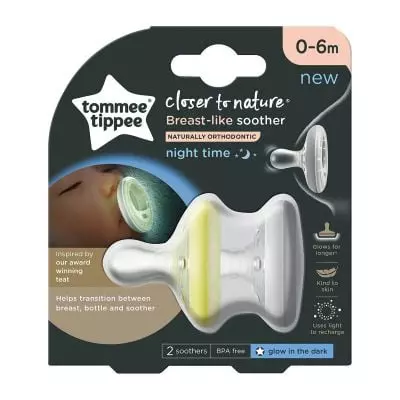 Tommee Tippee Ctn Breastlike Night Soother 0-6m