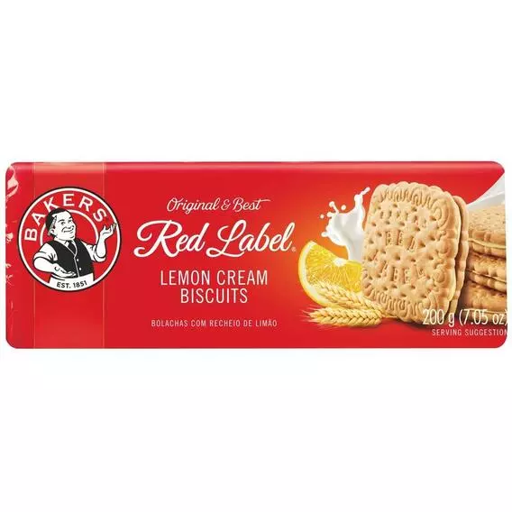 Bakers Red Label Lemon cream Biscuits 200g