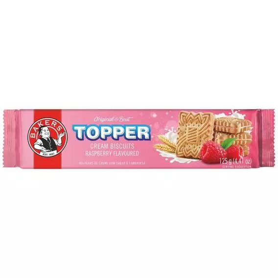 Bakers Topper Creams Biscuit Raspberry Flavoure 125 G