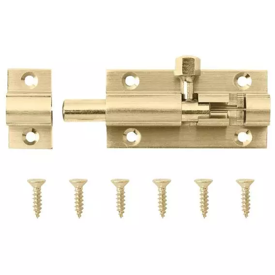 LG Barrel Bolt Straight 50MM BRASS