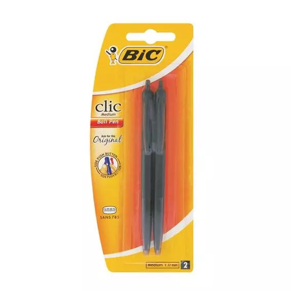 BIC Click Pen 2Pk Black