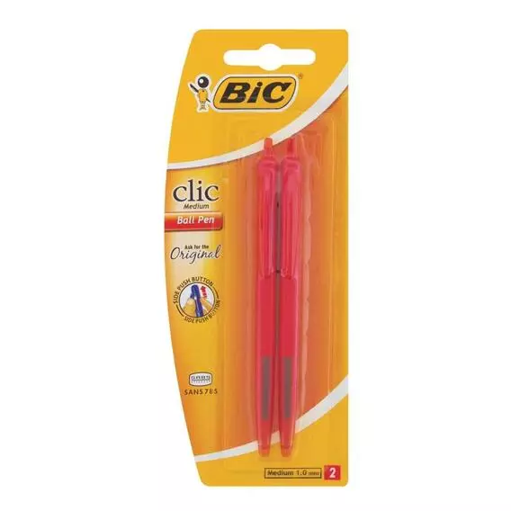 BIC Click Pen 2Pk Red