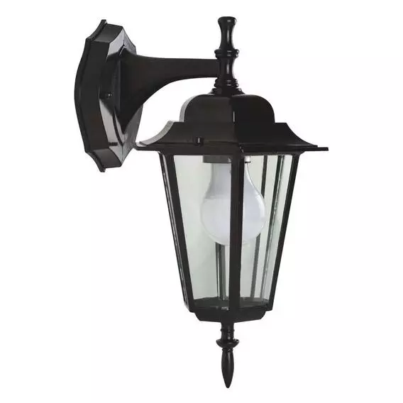 Eurolux 6-PANEL DOWN FACING WALL LANTERN BLACK LANT BLK