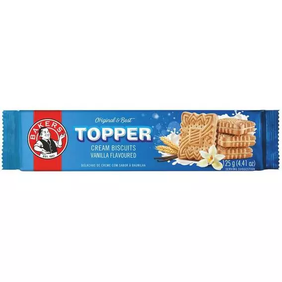 Bakers Topper Creams Biscuit Vanilla Flavoured 125g