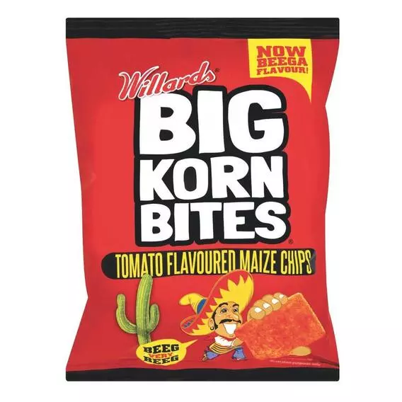 Willards Big Korn Bites Tomato 50g Willards Big Korn Bites Tomato 50g