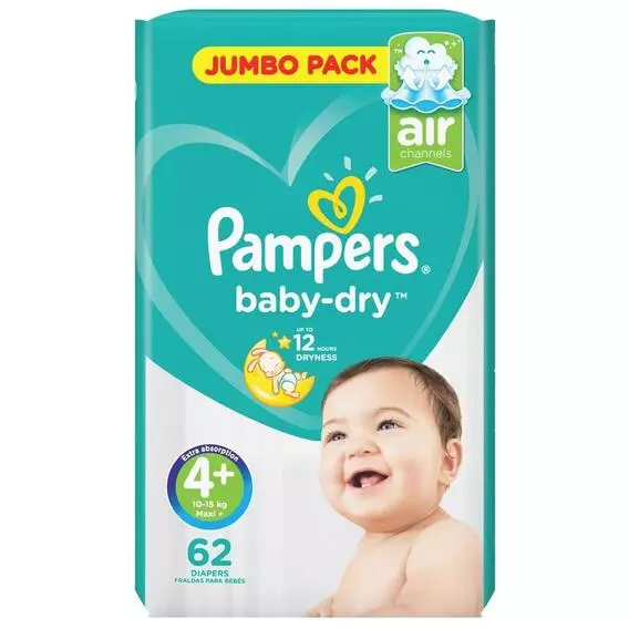 Pampers AB Jumbo Maxi Plus Size 4+ 62's