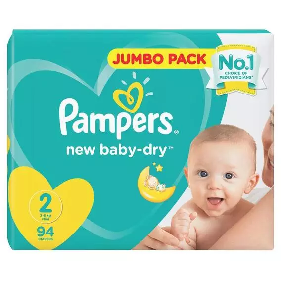 Pampers New Baby Jumbo Mini Size 2 94's Pampers New Baby Jumbo Mini Size 2 94's