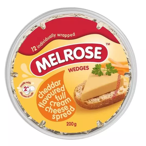 Melrose Cheese Wedges Cheddar 200g Melrose Cheese Wedges Cheddar 200g