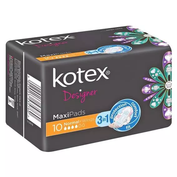 Kotex Designer Pads Maxi Normal+ Wings 10pk