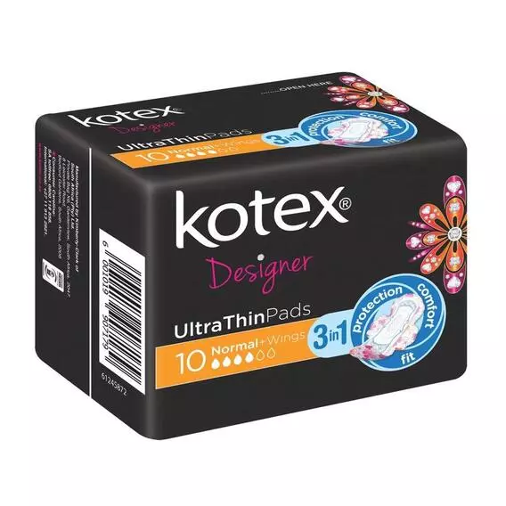 Kotex Designer Pads Ult Thin Norm+ Wings 10pk