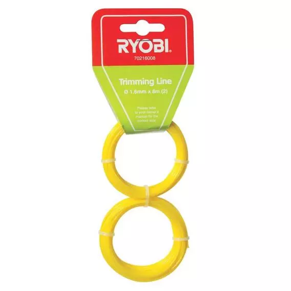 Ryobi 1.6mm x 8M Trimmimg Line 2 Pack 1.6mm x 8m x 2 Ryobi 1.6mm x 8M Trimmimg Line 2 Pack 1.6mm x 8m x 2