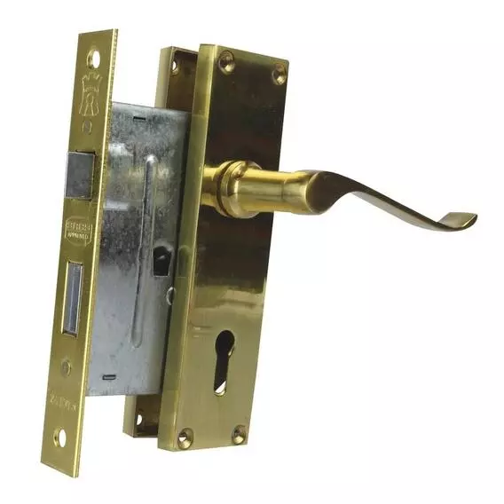 Fort Knox Lockset 2 Lever Brass POL LACQUER