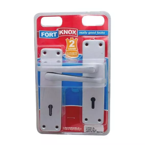 Fort Knox 2-Lever Aluminium Lockset Silver SILVER