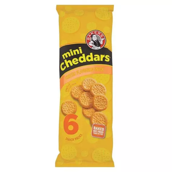 Bakers Mini Cheddars Cheese 6 Pack Bakers Mini Cheddars Cheese 6 Pack