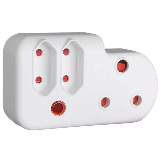 Ellies 3-Way 1x16A/2x6A Multi-Plug Adaptor Ellies 3-Way 1x16A/2x6A Multi-Plug Adaptor