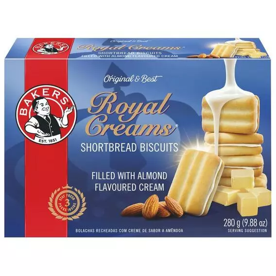 Bakers Royal Creams Shortbread Biscuits 280g