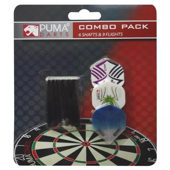 Puma Darts Darts Combo Pack 6 Shaft & 9 Flights Puma Darts Darts Combo Pack 6 Shaft & 9 Flights