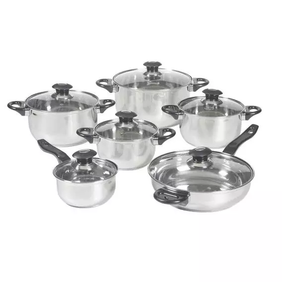 Mainstay 12 Pce Stainless Steel Pot Set