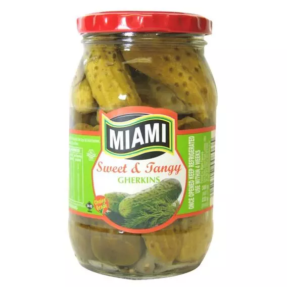 Miami Sweet & Tangy Gherkins 380g Miami Sweet & Tangy Gherkins 380g