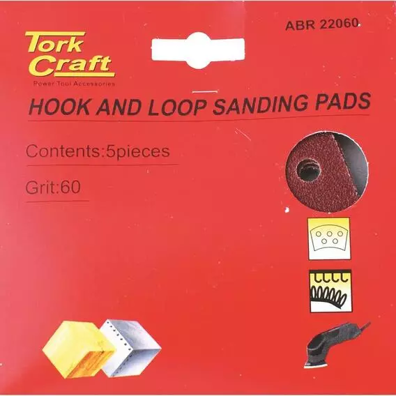 Tork Craft 60Grit Curved Sanding Pad H&L Tape ABR22060 Tork Craft 60Grit Curved Sanding Pad H&L Tape ABR22060