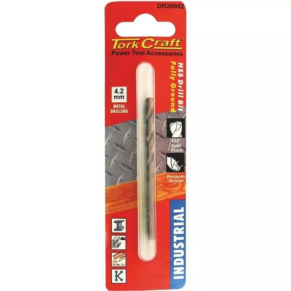 Tork Craft 4.2mm Industrial High-Spin Steel Drill B DR20042 Tork Craft 4.2mm Industrial High-Spin Steel Drill B DR20042