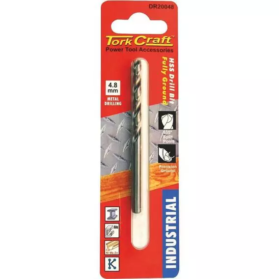 Tork Craft 4.8mm Industrial High-Spin Steel Drill B DR20048